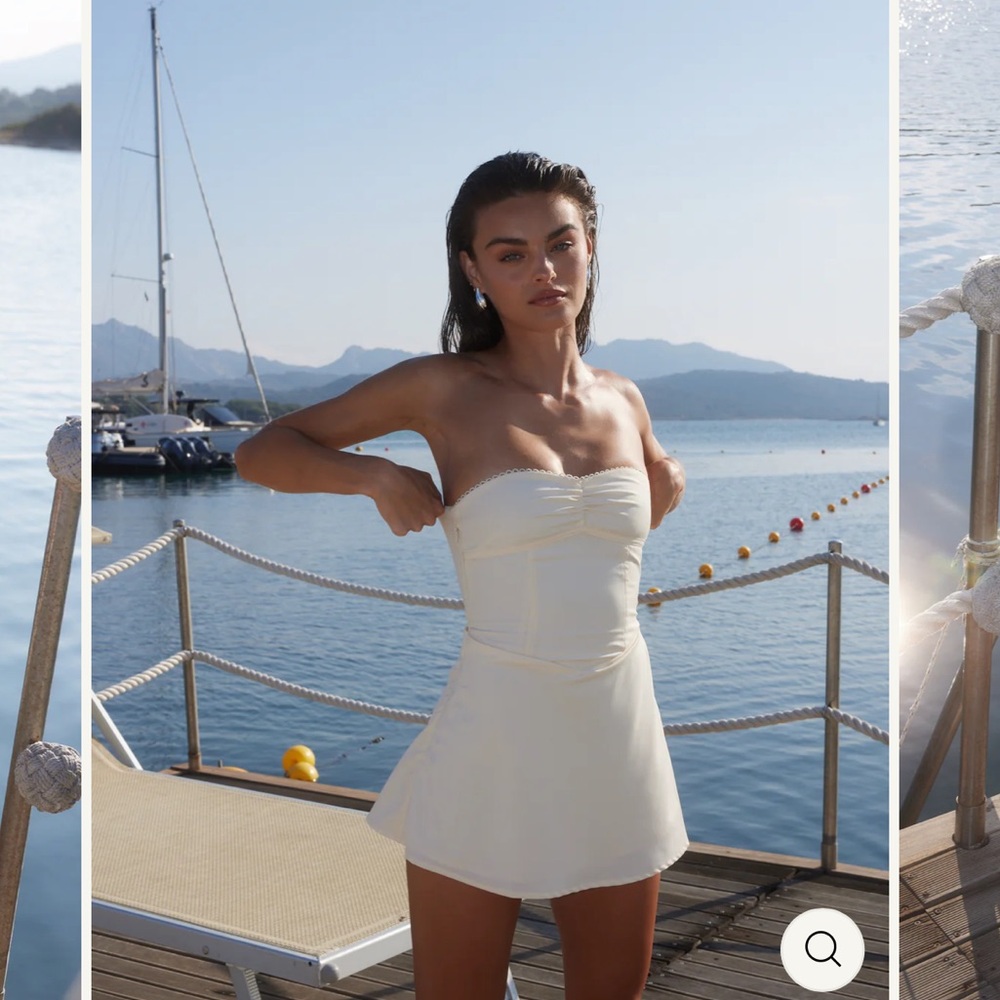 Strapless Ivory Mini Dress